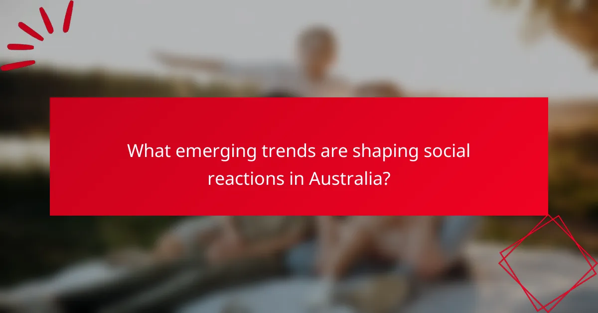 What emerging trends are shaping social reactions in Australia?