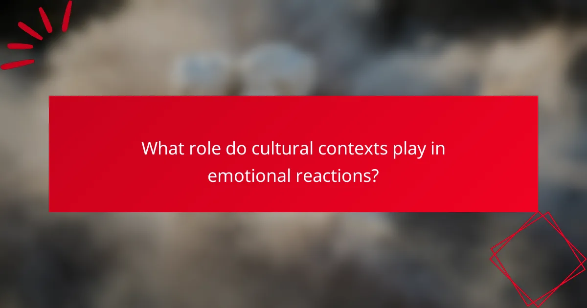 What role do cultural contexts play in emotional reactions?