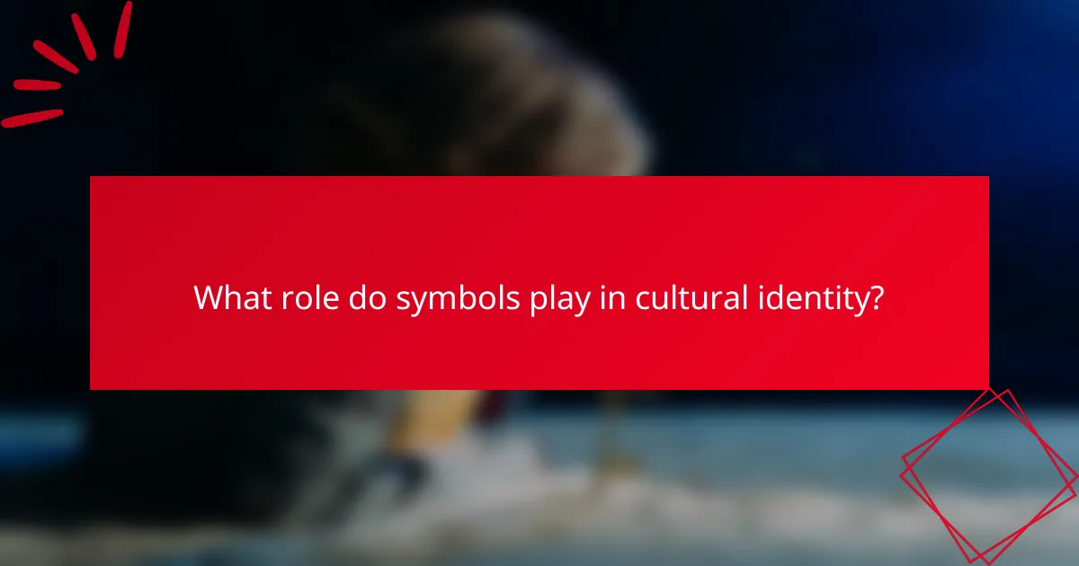 What role do symbols play in cultural identity?